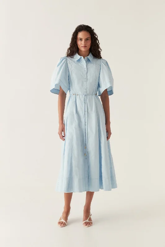 Midi dresses with ruffled bodices for a more pronounced feminine lookPivotal Tie Midi Dress Midi dresses with ruffled bodices for a more pronounced feminine lookPivotal Tie Midi Dress