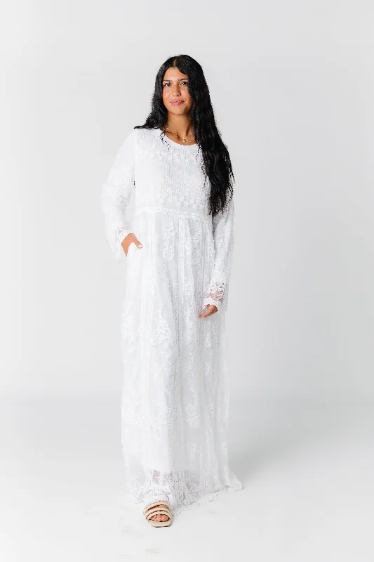Wrap - style midi dresses in silk for a sophisticated office lookPocket White Lace Dress Wrap - style midi dresses in silk for a sophisticated office lookPocket White Lace Dress
