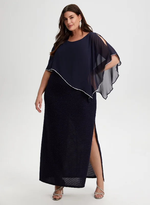Midi dresses with ruffled sleeves for a more feminine and voluminous lookRhinestone Detail Poncho Dress Midi dresses with ruffled sleeves for a more feminine and voluminous lookRhinestone Detail Poncho Dress