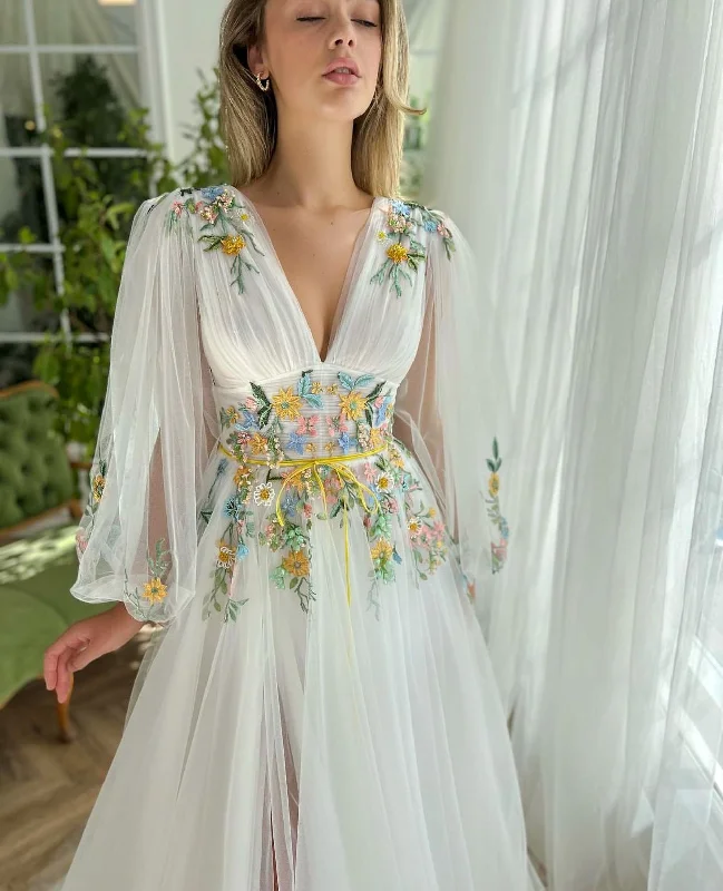 Midi dresses with embroidered accents for a unique and detailed designSonata Herbal Gown Midi dresses with embroidered accents for a unique and detailed designSonata Herbal Gown