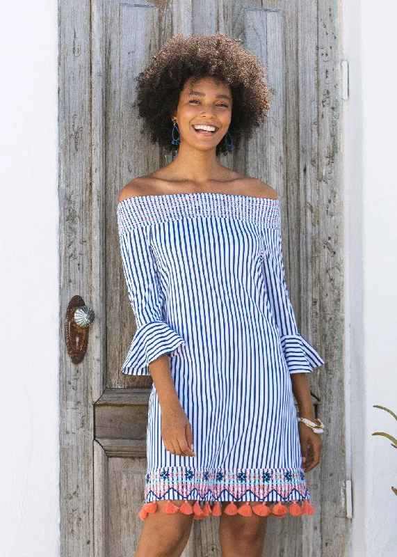 Midi dresses with fringe details for a fun and energetic styleSt. Barts Off the Shoulder Dress Midi dresses with fringe details for a fun and energetic styleSt. Barts Off the Shoulder Dress