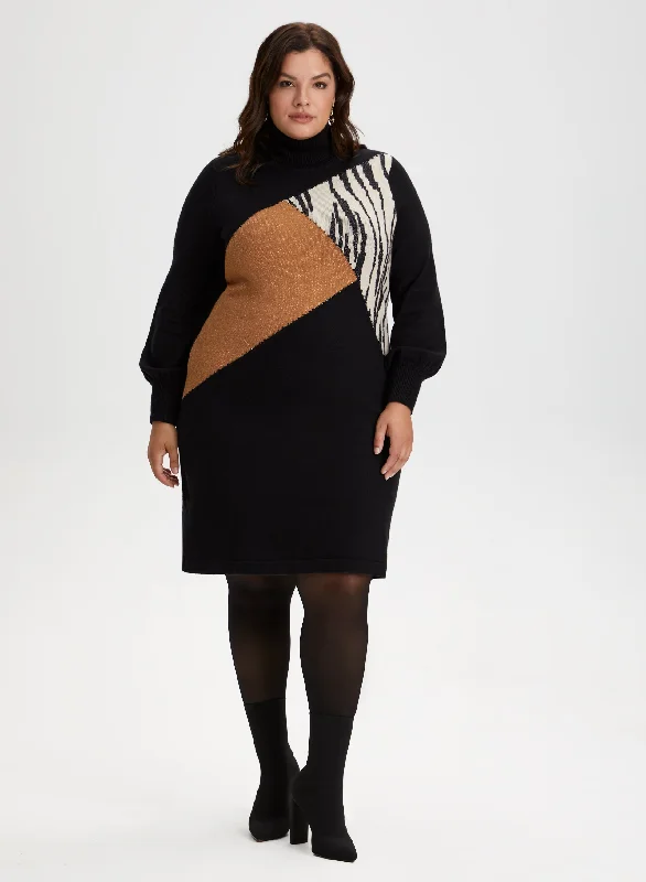 Midi dresses with fringe details for a fun and energetic styleTurtle Neck Sweater Dress Midi dresses with fringe details for a fun and energetic styleTurtle Neck Sweater Dress