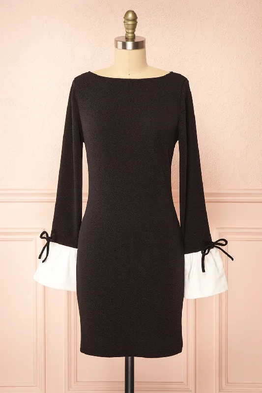 Midi dresses with embroidered accents for a unique and detailed designVitalia | Short Black Dress w/ Long Sleeves Midi dresses with embroidered accents for a unique and detailed designVitalia | Short Black Dress w/ Long Sleeves