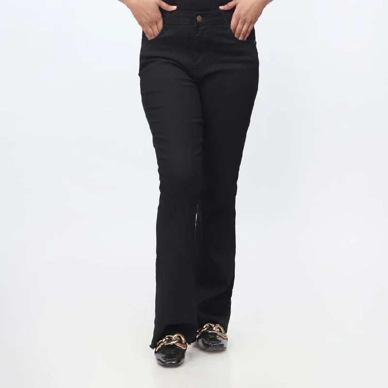 Black Flapper Fit Denim Pant PW3681