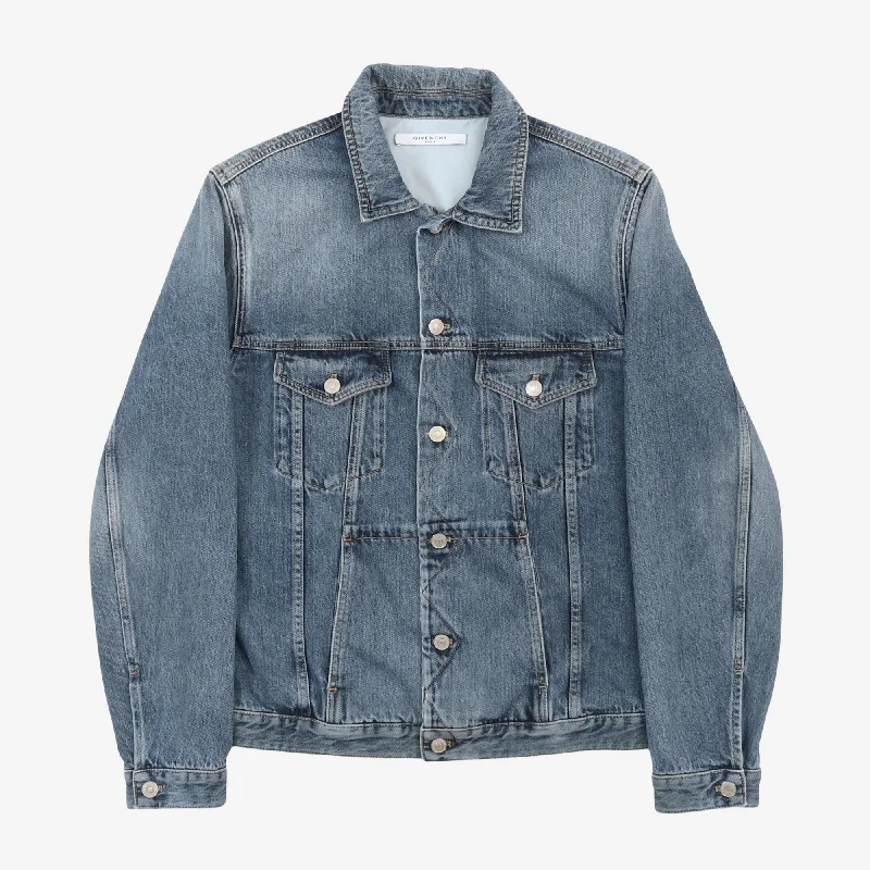 Long - Sleeve Denim Top for Cold Weather LayeringLogo Denim Trucker Jacket (Fits M)