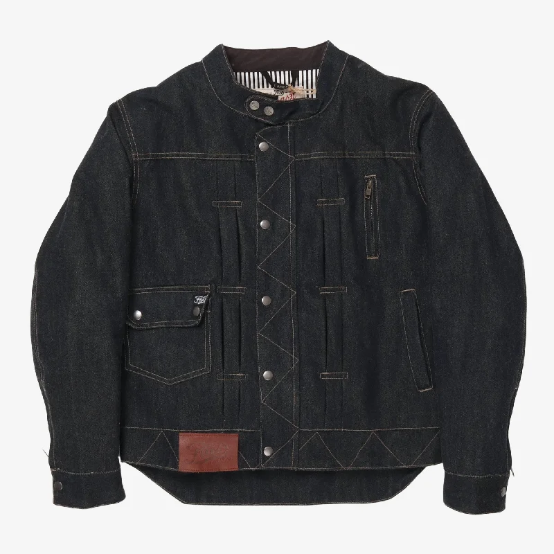 Oversized Denim Top for a Relaxed and Casual VibeGreasy Motorcycle Jacket