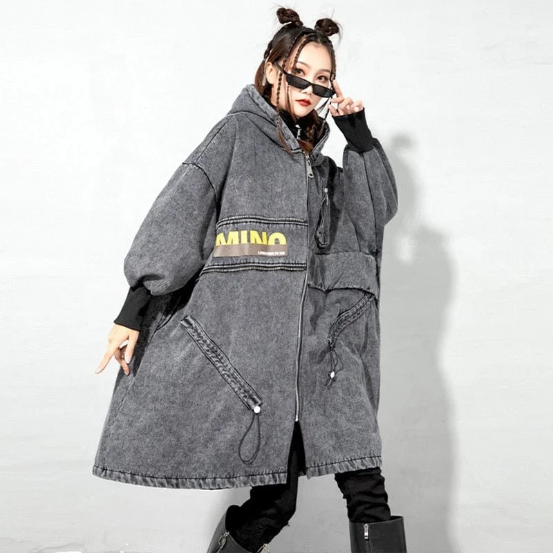 Plus - Size Denim Top for a Comfortable and Stylish FitGrunge Style Oversized Black Denim Jacket | Millennials Plus - Size Denim Top for a Comfortable and Stylish FitGrunge Style Oversized Black Denim Jacket | Millennials