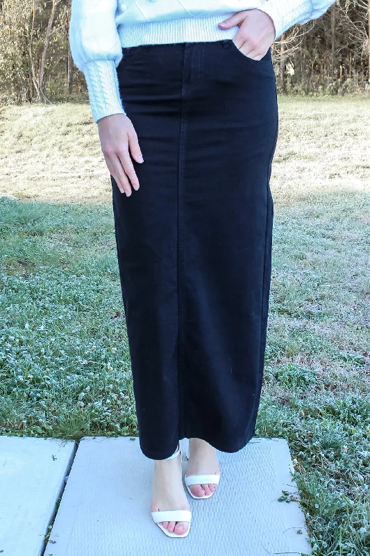 Denim skirts for office wear with a professional touchStella Ebony Long Denim Maxi Skirt (FINAL SALE)
