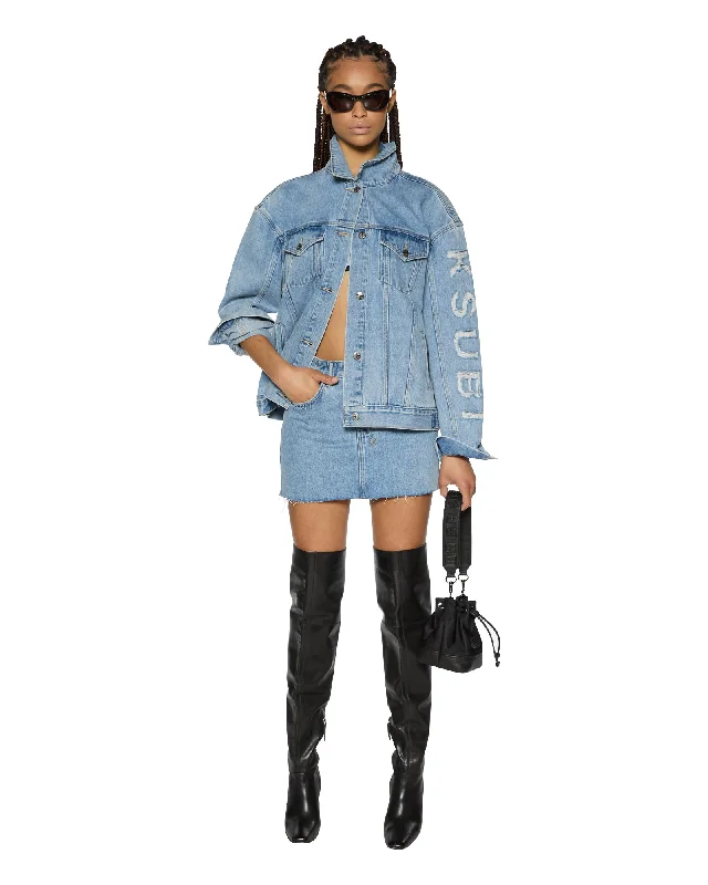 Pencil - style denim skirts for a sleek appearanceLOW RIDER MINI TORN UP