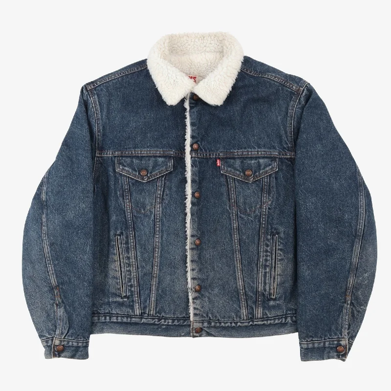 Cropped Denim Top to Pair with High - Waisted BottomsVintage Sherpa Type III denim Jacket (USA) Cropped Denim Top to Pair with High - Waisted BottomsVintage Sherpa Type III denim Jacket (USA)
