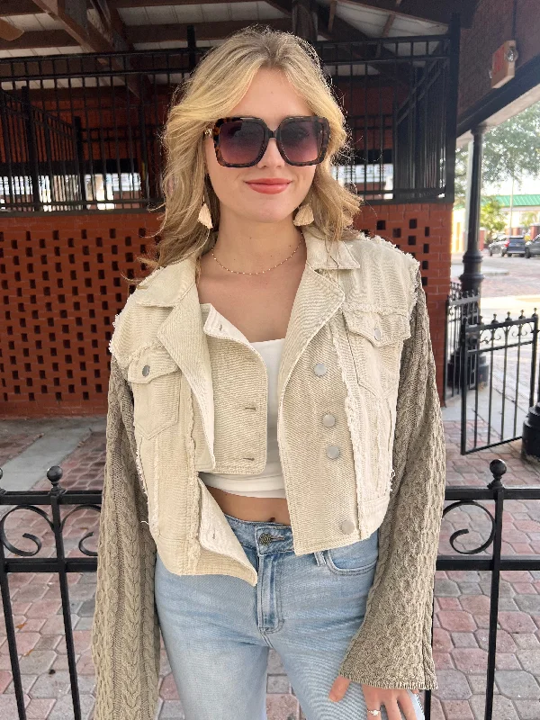 Fringed Denim Top with a Bohemian FlairSPENCER JACKET IN OLIVE