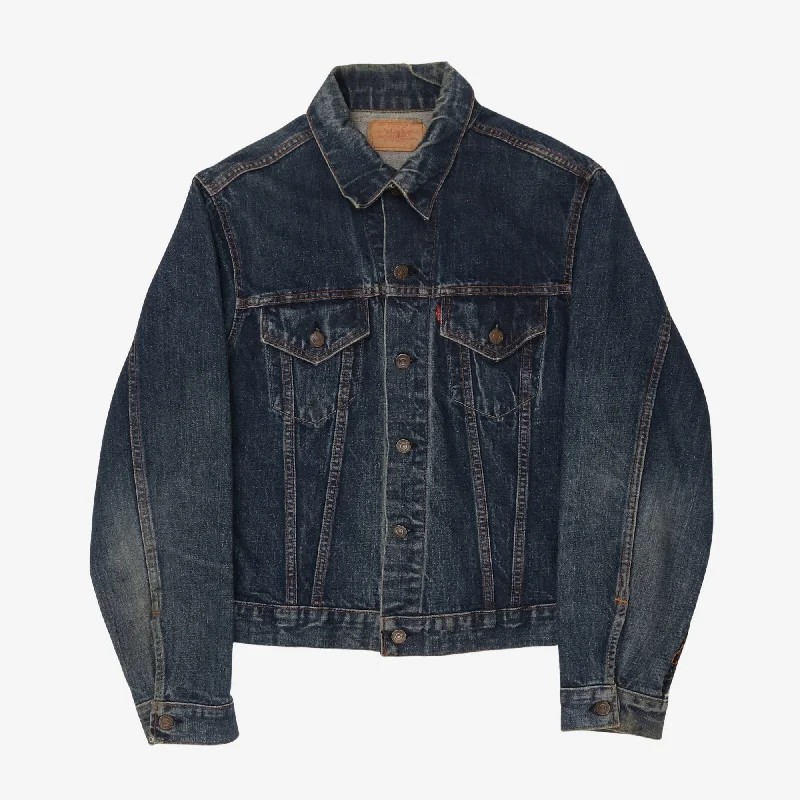 Fringed Denim Top with a Bohemian FlairVintage 1960s Trucker Jacket 'Big E'