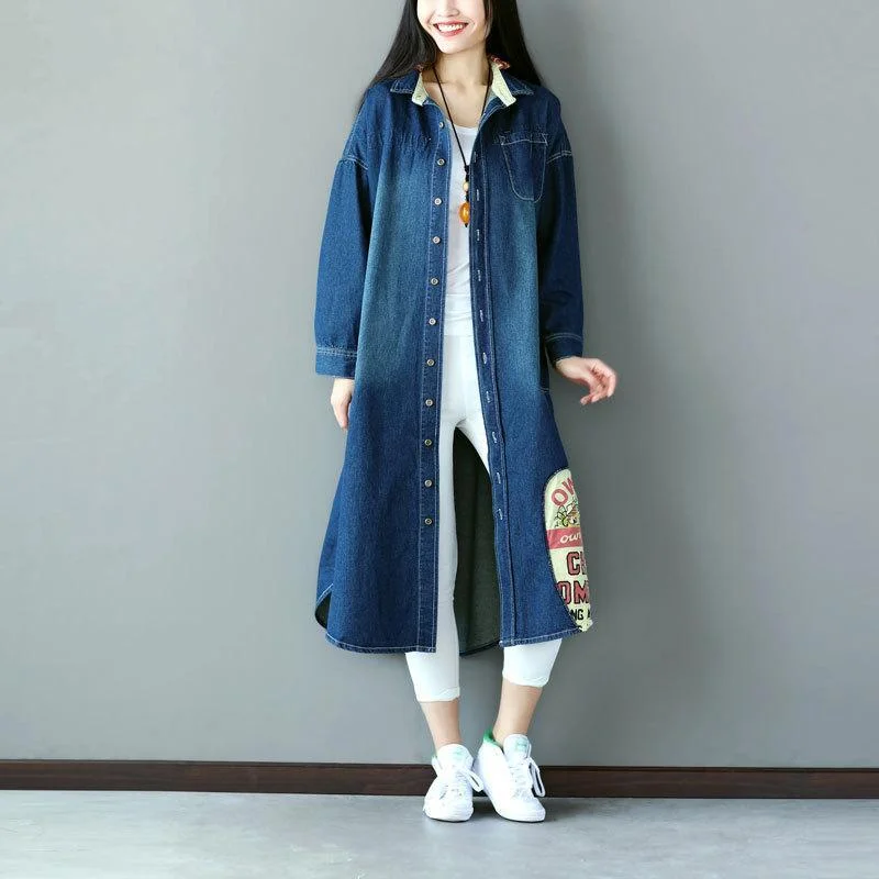 Studded Denim Top for a Glamorous and Bold StyleVintage Patchwork Oversized Denim Jacket Studded Denim Top for a Glamorous and Bold StyleVintage Patchwork Oversized Denim Jacket