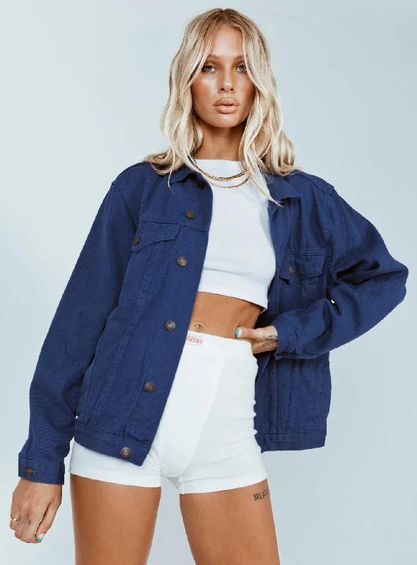 Fringed Denim Top with a Bohemian FlairWestern Denim Jacket Dark Blue