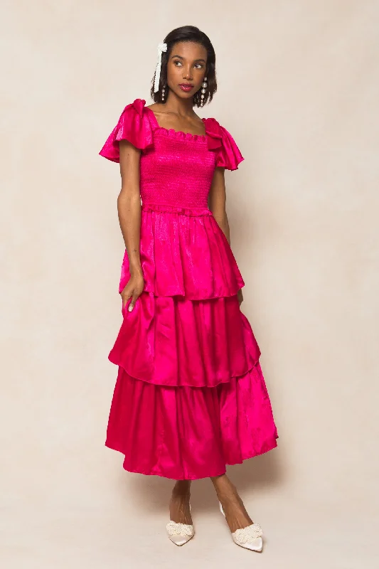 Maxi dresses with cold - shoulder cutouts for a trendy lookAlana Dress in Pink