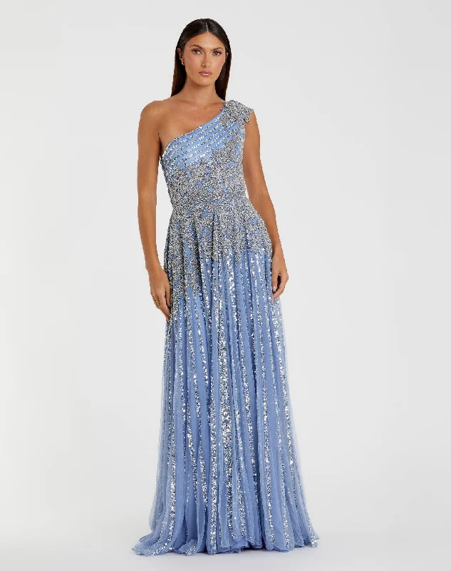 Maxi dresses with a V - neckline for a flattering and elongating shapeBeaded Embellished One Shoulder A Line Gown Maxi dresses with a V - neckline for a flattering and elongating shapeBeaded Embellished One Shoulder A Line Gown