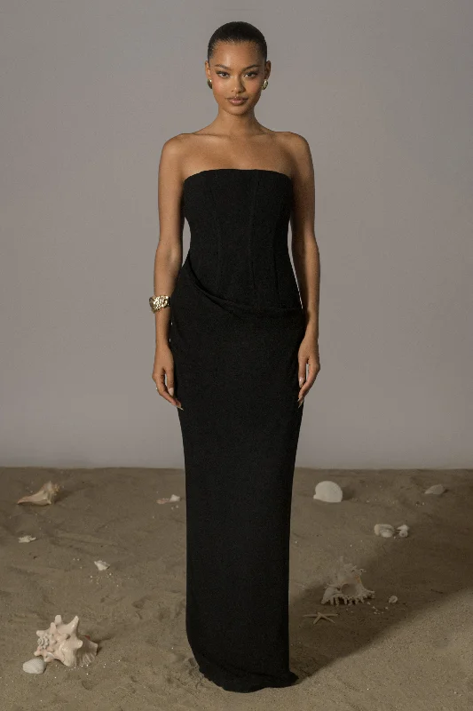 Maxi dresses with one - shoulder designs for a stylish and asymmetric lookBlack Journey Linen Maxi Dress Maxi dresses with one - shoulder designs for a stylish and asymmetric lookBlack Journey Linen Maxi Dress