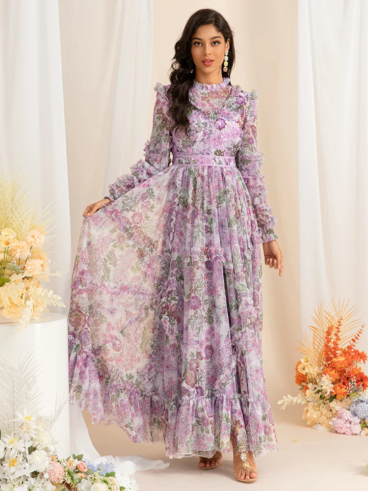 Maxi dresses with mesh panels for a sexy and trendy appearanceDRESS STYLE  - SY1491