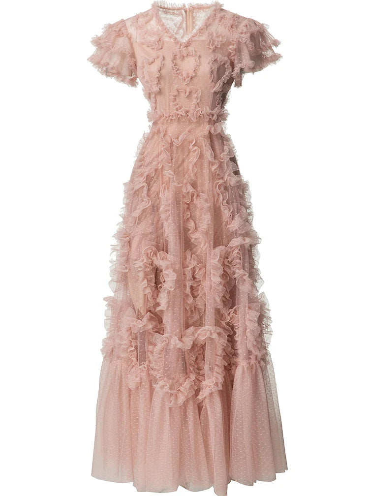 Maxi dresses with mesh panels for a sexy and trendy appearanceDRESS STYLE  - SY1536