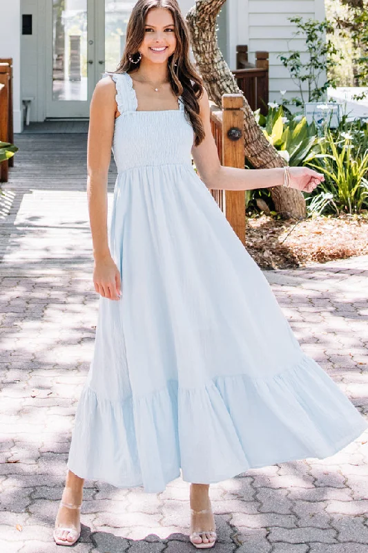Maxi dresses with an empire waist for a flattering fit on all body typesEasy Love Light Blue Smocked Maxi Dress Maxi dresses with an empire waist for a flattering fit on all body typesEasy Love Light Blue Smocked Maxi Dress