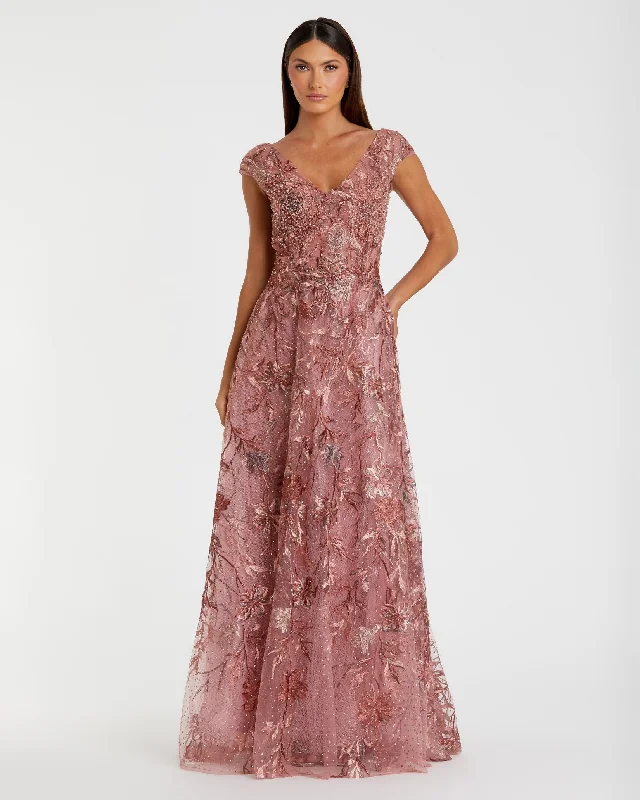 Maxi dresses with tassel accents for a fun and lively touchEmbroidered Illusion Cap Sleeve A Line Gown Maxi dresses with tassel accents for a fun and lively touchEmbroidered Illusion Cap Sleeve A Line Gown