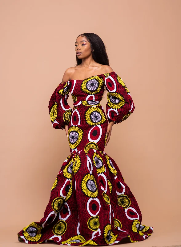 Strapless maxi dresses for a beachside vacationHannah Ankara Maxi Dress | Red and Yellow African Print Strapless maxi dresses for a beachside vacationHannah Ankara Maxi Dress | Red and Yellow African Print