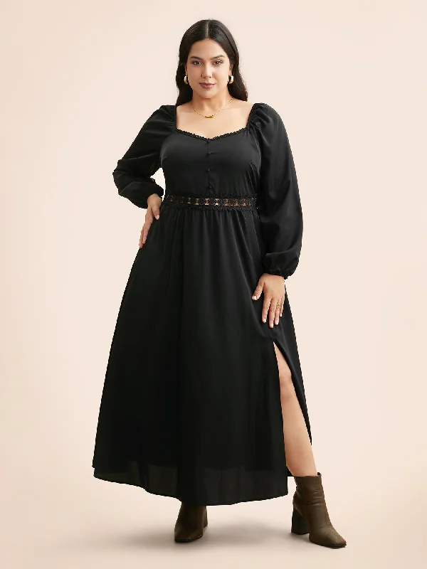 Maxi dresses with a button - down front for a classic lookHeart Neckline Shirred Woven Ribbon Dress Maxi dresses with a button - down front for a classic lookHeart Neckline Shirred Woven Ribbon Dress