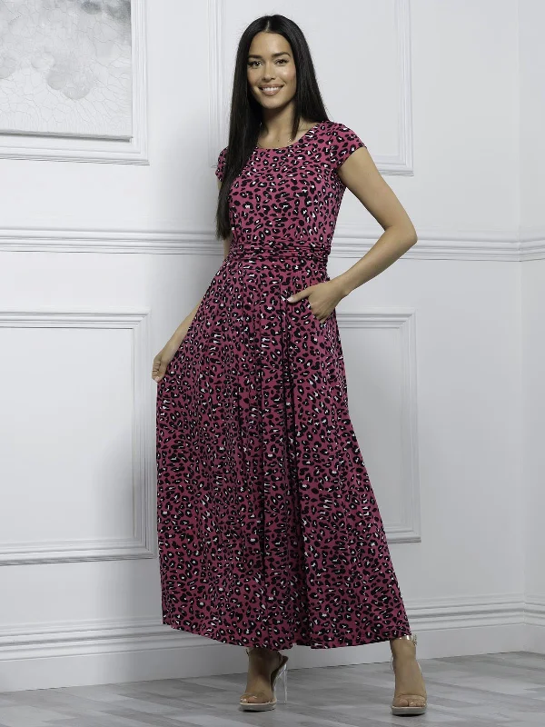 Sheer maxi dresses with lace overlays for a romantic touchKarlee Cap Sleeve Maxi Dress, Cerise Sheer maxi dresses with lace overlays for a romantic touchKarlee Cap Sleeve Maxi Dress, Cerise