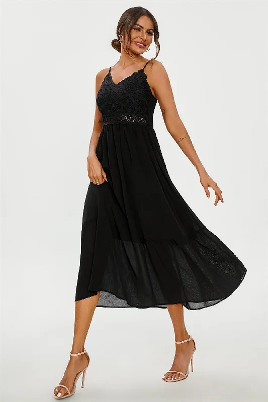 Maxi dresses with one - shoulder designs for a stylish and asymmetric lookLace Embroidery Anglaise Maxi Slip Dress In Black Maxi dresses with one - shoulder designs for a stylish and asymmetric lookLace Embroidery Anglaise Maxi Slip Dress In Black