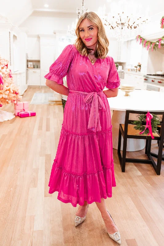 Metallic maxi dresses for a glamorous New Year's Eve partyMillie Dress in Pink