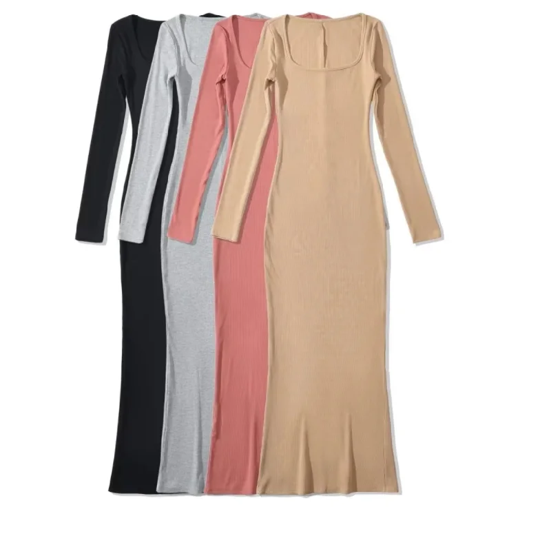 Maxi dresses with a ruffled neckline for a charming lookRunwaylover 1757 High Split 2023 Ladies Fashion Pure Color Maxi Dress Maxi dresses with a ruffled neckline for a charming lookRunwaylover 1757 High Split 2023 Ladies Fashion Pure Color Maxi Dress