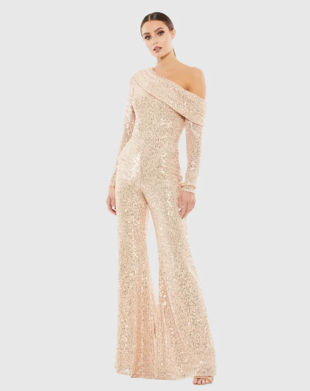 Maxi dresses with a halter neck for a stylish and sophisticated choiceSequined Drop Shoulder Long Sleeve Jumpsuit Maxi dresses with a halter neck for a stylish and sophisticated choiceSequined Drop Shoulder Long Sleeve Jumpsuit