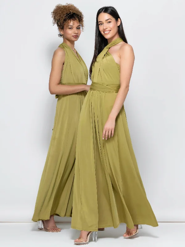 Leather maxi dresses for an edgy and bold appearanceTwist & Tie Multiway Bridesmaid Maxi Dress with Bandeau, Olive Green Leather maxi dresses for an edgy and bold appearanceTwist & Tie Multiway Bridesmaid Maxi Dress with Bandeau, Olive Green