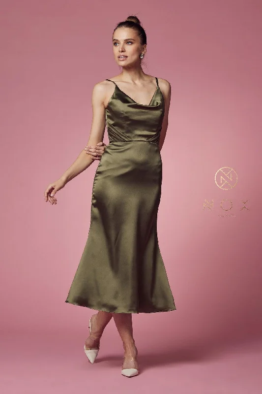 Satin wedding guest dresses with side slits for a sexy touchA-Line Long Prom Dress