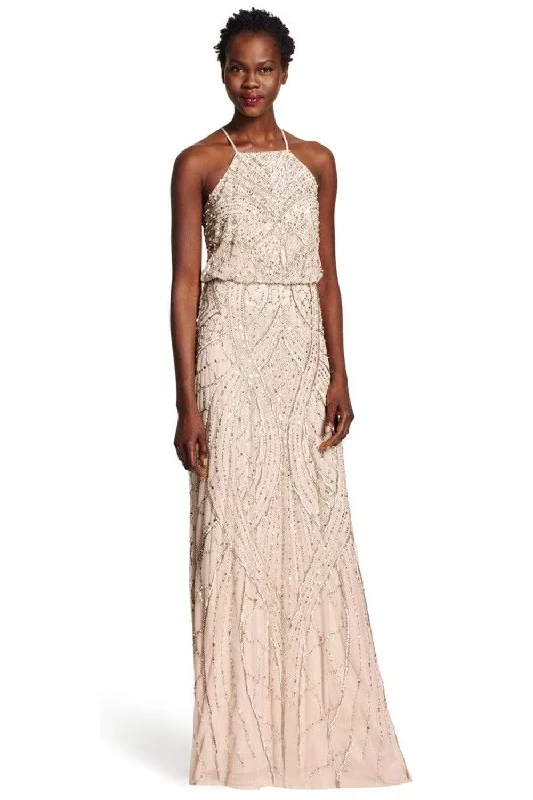 Wedding guest dresses with tassel - adorned belts and A - line skirtsAdrianna Papell - 91907930 Bedazzled Halter Blouson Sheath Dress Wedding guest dresses with tassel - adorned belts and A - line skirtsAdrianna Papell - 91907930 Bedazzled Halter Blouson Sheath Dress