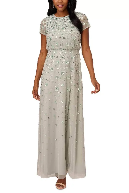 Embroidered wedding guest dresses in earthy tones for a rustic weddingAdrianna Papell AP1E210415 P - Embellished Cap Sleeve Long Dress Embroidered wedding guest dresses in earthy tones for a rustic weddingAdrianna Papell AP1E210415 P - Embellished Cap Sleeve Long Dress
