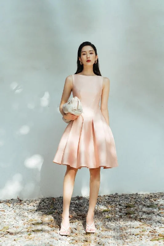 Mini dresses with high - low hems for a modern twistAnastasia Pleated Mini Dress