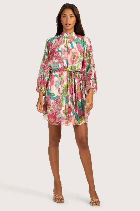 Mini dresses with pom - pom trims for a playful feelArt Dress