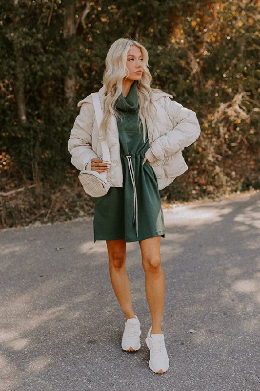 Mini dresses with bow accents for a sweet lookCoffee Shop Cutie Drawstring Mini Dress in Hunter Green Mini dresses with bow accents for a sweet lookCoffee Shop Cutie Drawstring Mini Dress in Hunter Green