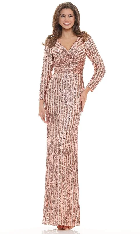 Lace - and - tulle wedding guest dresses with sweetheart necklinesColors Dress - Stripe Sequin Evening Gown G1042SL