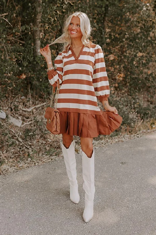 Plaid mini dresses for fall fashionCountry Club Moment Stripe Mini Dress
