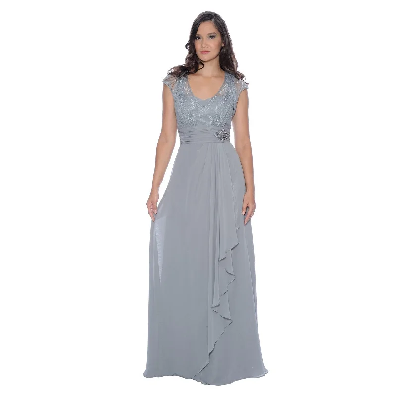 Wedding guest dresses with empire waists and tulle skirtsDecode 1.8 - Lace Scoop Top Chiffon Gown 182924 Wedding guest dresses with empire waists and tulle skirtsDecode 1.8 - Lace Scoop Top Chiffon Gown 182924