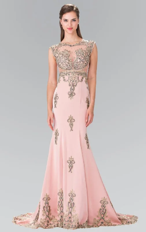 Wedding guest dresses with empire waists and tulle skirtsElizabeth K - GL2233 Embellished High Neck Jersey Trumpet Dress Wedding guest dresses with empire waists and tulle skirtsElizabeth K - GL2233 Embellished High Neck Jersey Trumpet Dress