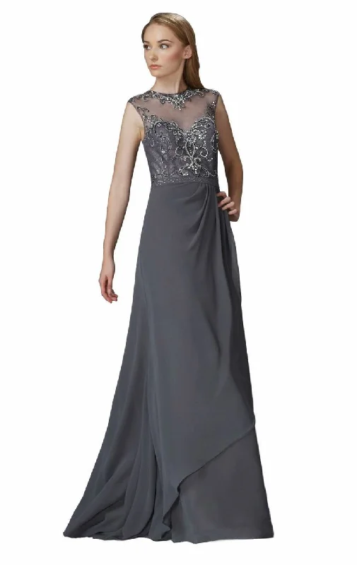 Maxi wedding guest dresses with floral prints for summer weddingsElizabeth K - GL2099 Jewel Illusion Draped Chiffon Gown Maxi wedding guest dresses with floral prints for summer weddingsElizabeth K - GL2099 Jewel Illusion Draped Chiffon Gown