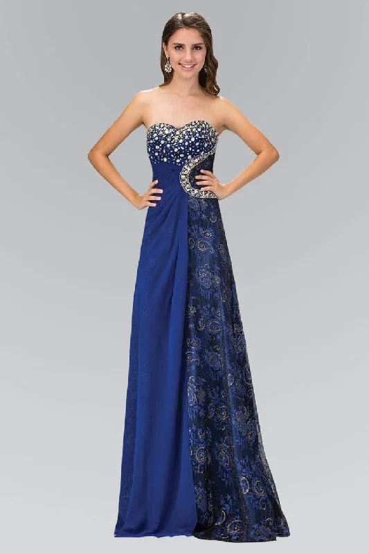 Printed wedding guest dresses with tropical motifs for beach weddingsElizabeth K - GL1103 Jewel-Ornate Paisley Print Gown Printed wedding guest dresses with tropical motifs for beach weddingsElizabeth K - GL1103 Jewel-Ornate Paisley Print Gown