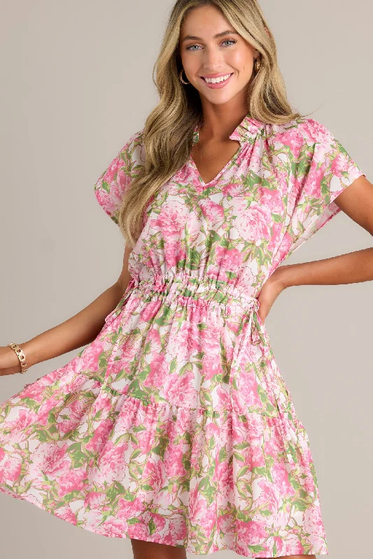 Printed mini dresses for a casual day outEndless Memories Pink Floral Mini Dress