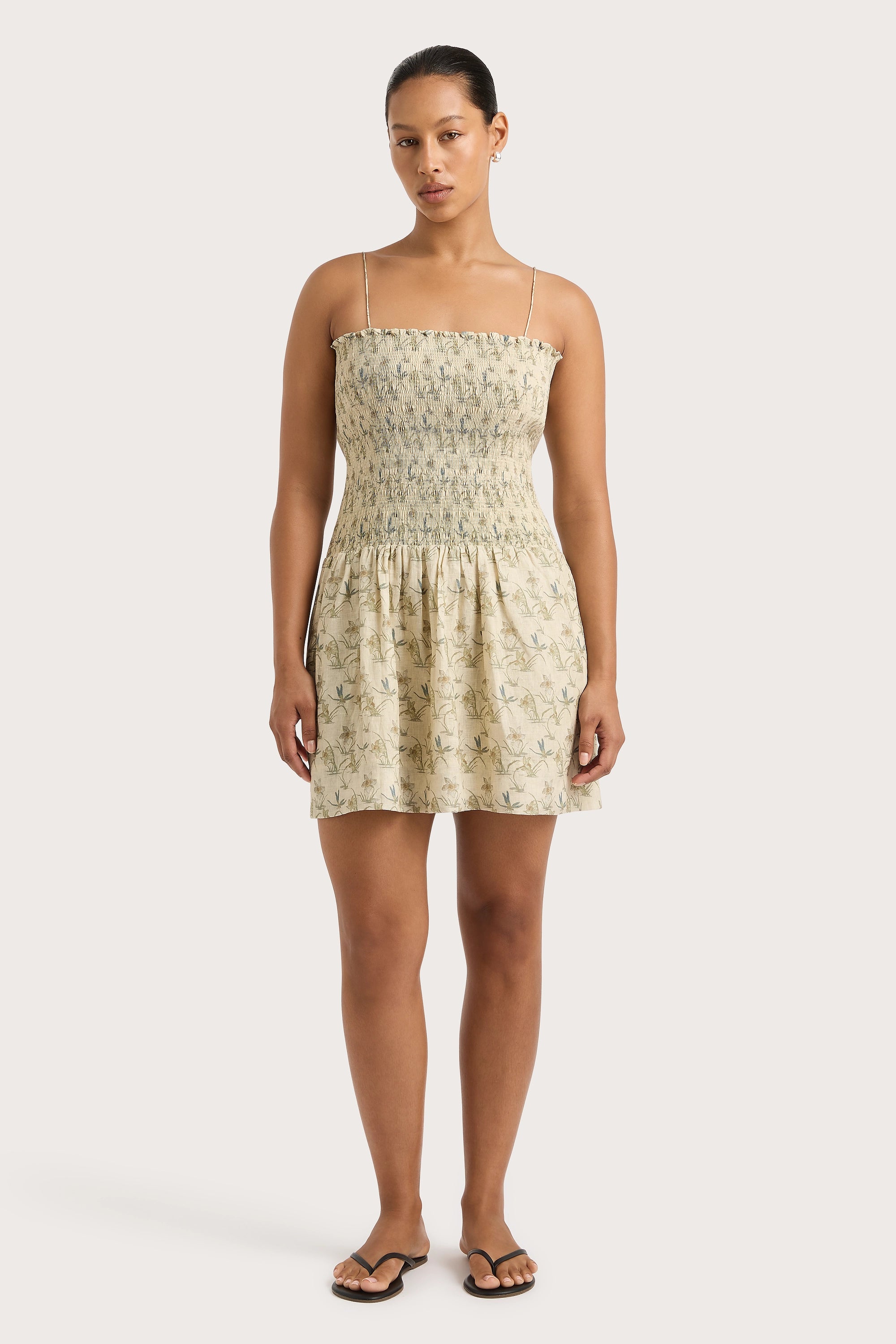 Plaid mini dresses for fall fashionGeriba Mini Dress Daffodil Cream