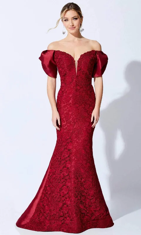 Sleeveless wedding guest dresses with pleated bodicesIvonne D by Mon Cheri - 221D46 Plunging Sweetheart Lace Mother of the Groom Dress