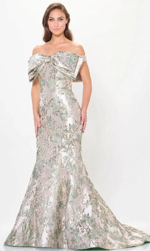 Sheath - style wedding guest dresses with lace overlaysIvonne D ID6203 - Bow Off Shoulder Evening Gown Sheath - style wedding guest dresses with lace overlaysIvonne D ID6203 - Bow Off Shoulder Evening Gown