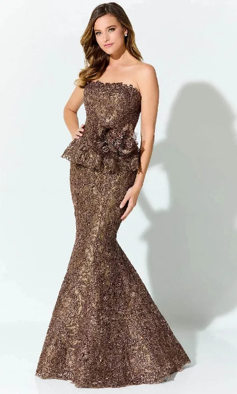 Animal - print wedding guest dresses in subtle colors for a bold statementIvonne D ID921 - Strapless Embroidered Evening Gown Animal - print wedding guest dresses in subtle colors for a bold statementIvonne D ID921 - Strapless Embroidered Evening Gown